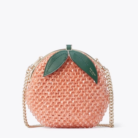 kate spade Handbags - Kate Spade Bellini Embellished Crochet 3d Peach Crossbody